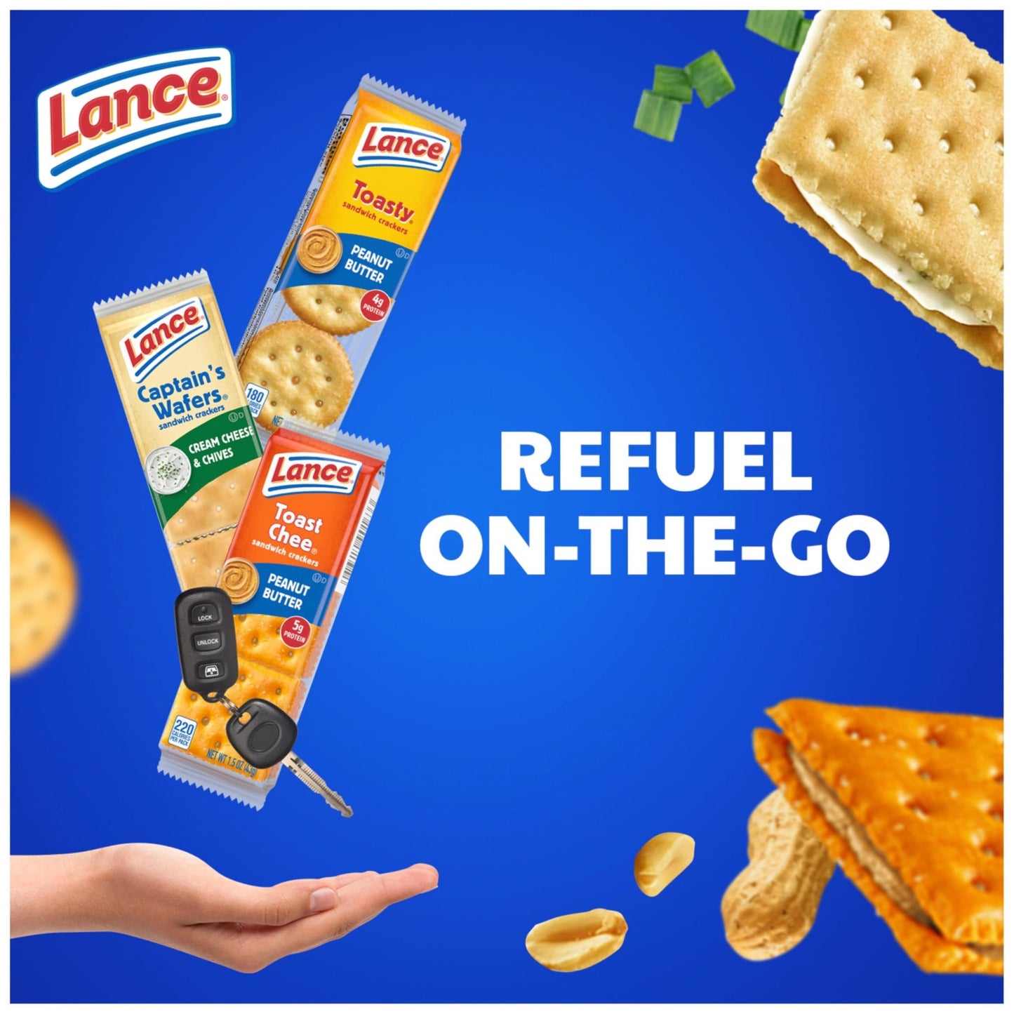 Lance Sandwich Crackers, Variety Pack, 3 Flavors, 20 Individually Wrapped Packs, 6 Sandwiches Each - Fresh Hearth