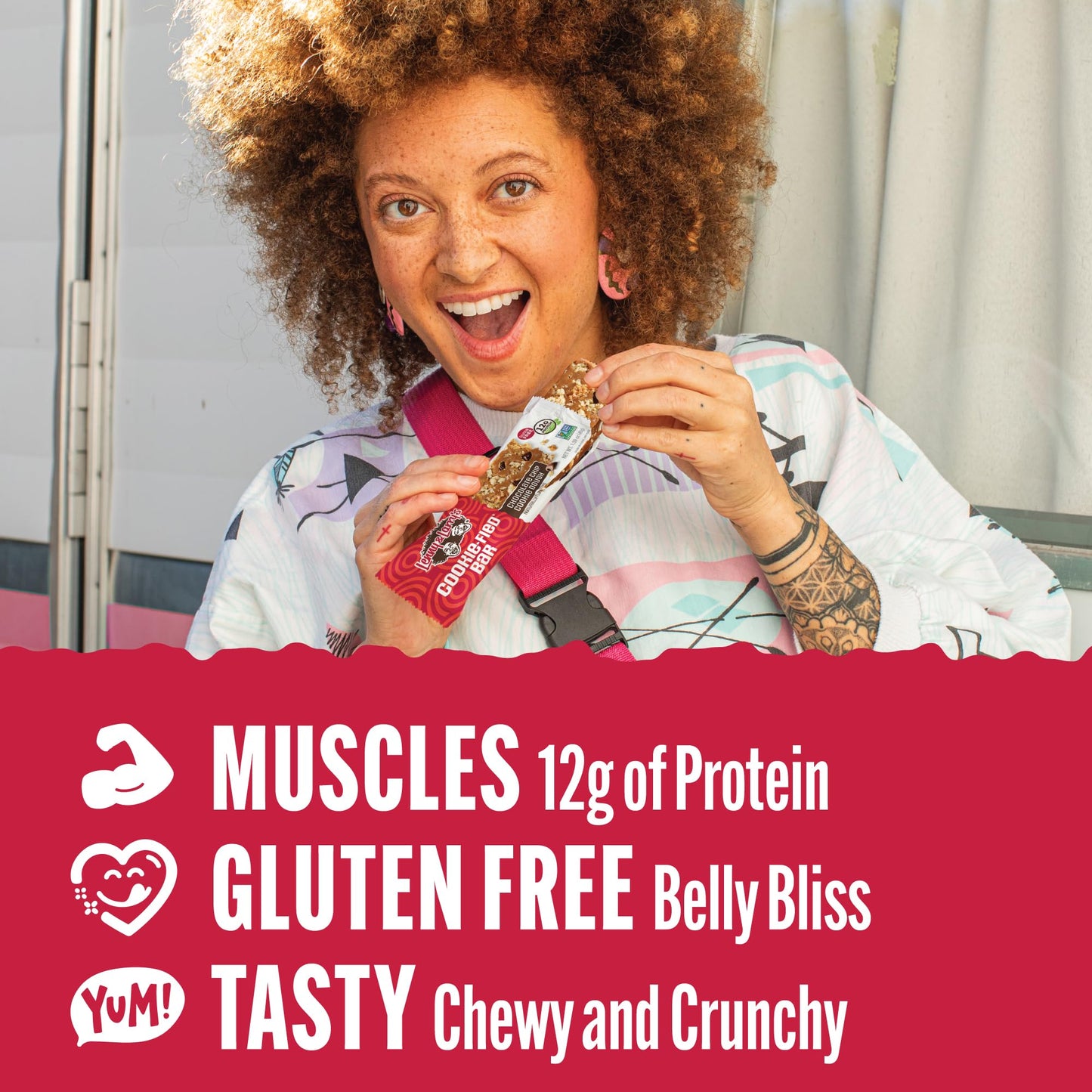 Lenny & Larry's Cookie - fied Bar – Chocolate Chip Cookie Dough Vegan Protein Bars 9x45g – Healthy Snacks with 12g Plant Protein & 5g Fiber – Gluten free Power Bar, Keto Friendly, Non - GMO & Vegan - Fresh Hearth