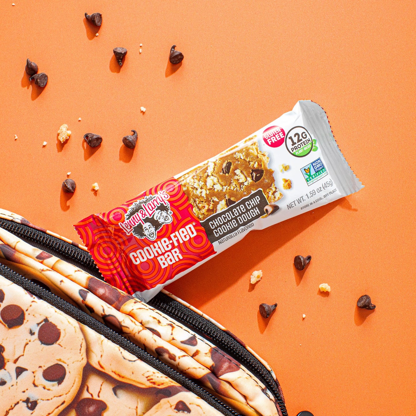 Lenny & Larry's Cookie - fied Bar – Chocolate Chip Cookie Dough Vegan Protein Bars 9x45g – Healthy Snacks with 12g Plant Protein & 5g Fiber – Gluten free Power Bar, Keto Friendly, Non - GMO & Vegan - Fresh Hearth
