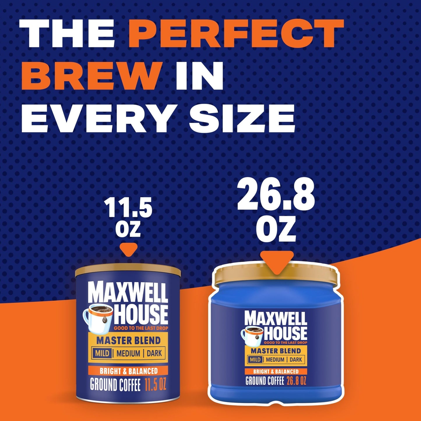 Maxwell House Master Blend Mild Roast Ground Coffee, 26.8 oz Canister - Fresh Hearth