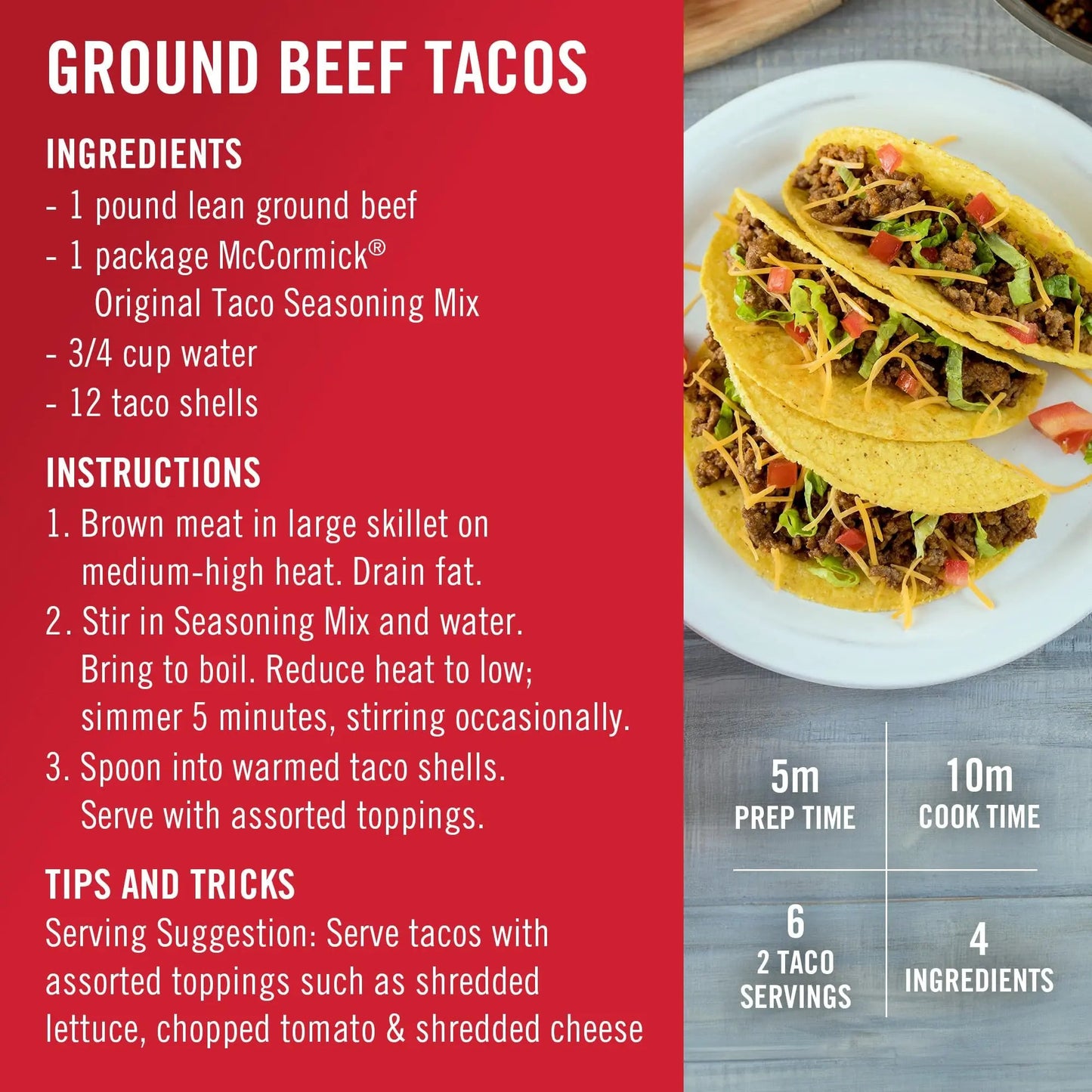 McCormick taco seasoning Original Taco Seasoning Mix, 12 oz - Fresh Hearth
