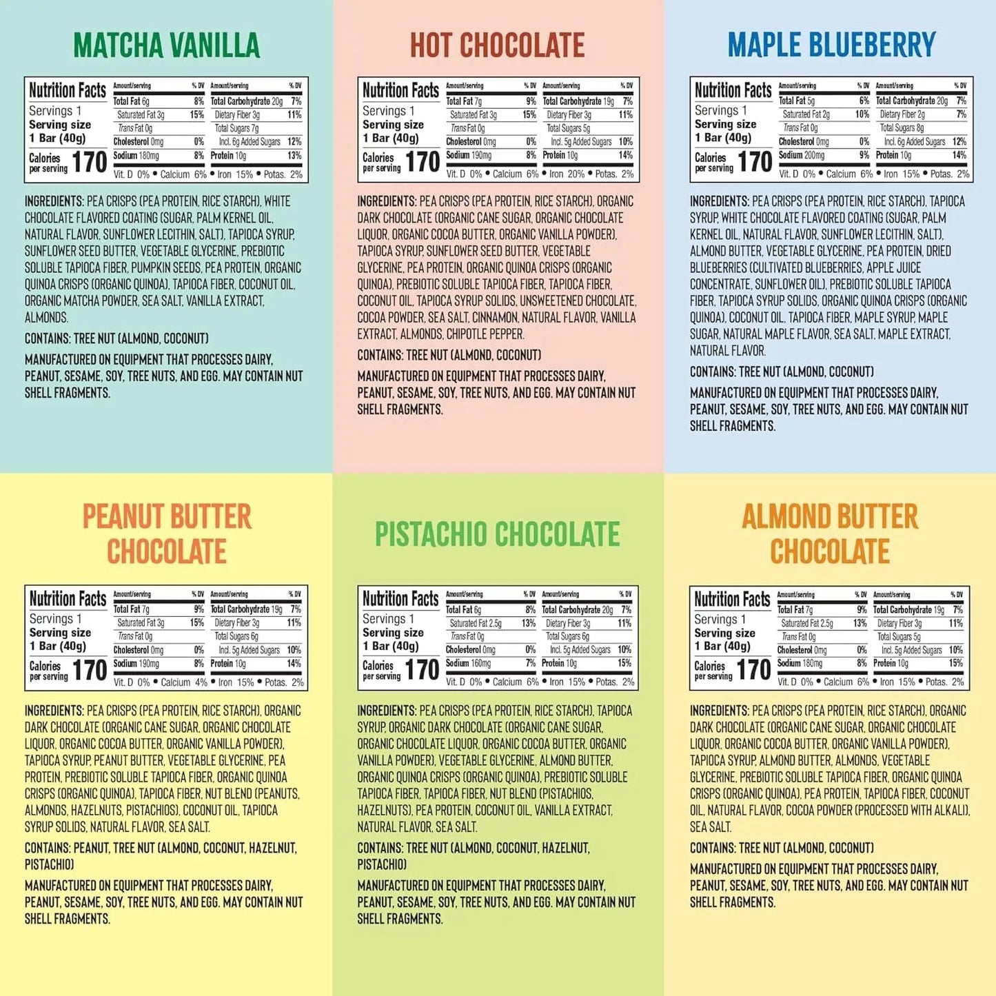 Mezcla Vegan Chocolate Bars High Protein Bars, Gluten Free, Plant Based, Non GMO, No Dairy, 10g Protein, Healthy Snacks, Mixed Flavor Variety Pack (8 Bars) - Fresh Hearth