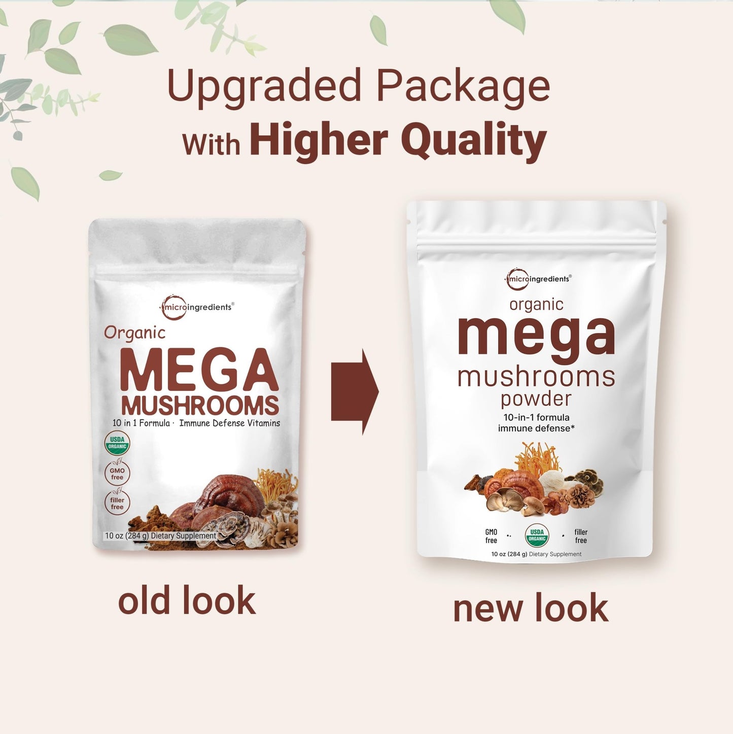 Micro Ingredients Organic Mega Mushroom Powder,10 Ounce (284 Days Supply) | 10 in 1 Complex Formula for Immune System Booster | Chaga, Lions Mane, Cordyceps, Reishi & More | Filler Free, Vegan - Fresh Hearth