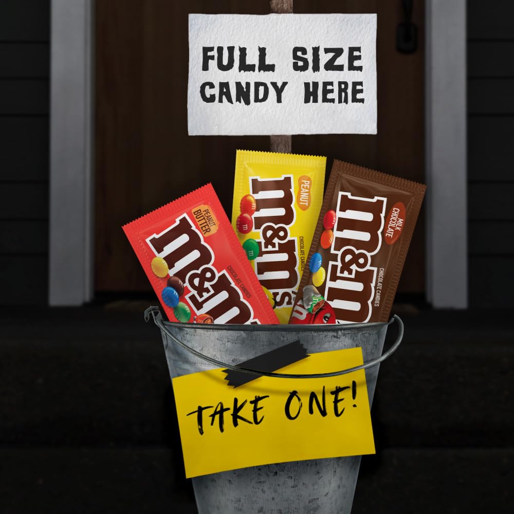M&M'S Milk Chocolate Candy, Halloween Variety Pack, Full Size, Pack of 18, Bulk Candy Chocolate Individually Wrapped - Fresh Hearth