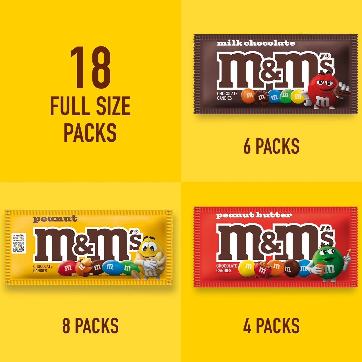 M&M'S Milk Chocolate Candy, Halloween Variety Pack, Full Size, Pack of 18, Bulk Candy Chocolate Individually Wrapped - Fresh Hearth