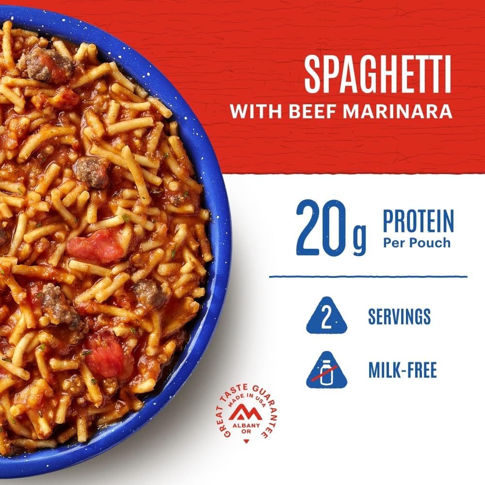 Mountain House Spaghetti with Beef Marinara | Freeze Dried Backpacking & Camping Food |2 Servings - Fresh Hearth