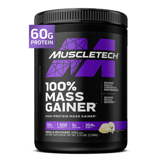MuscleTech High Protein Mass Gainer for Men & Women - Protein Powder Shakes for Weight Gain, Muscle Building & Recovery with Creatine Monohydrate - Vanilla Milkshake, 5.15 Pound - Fresh Hearth
