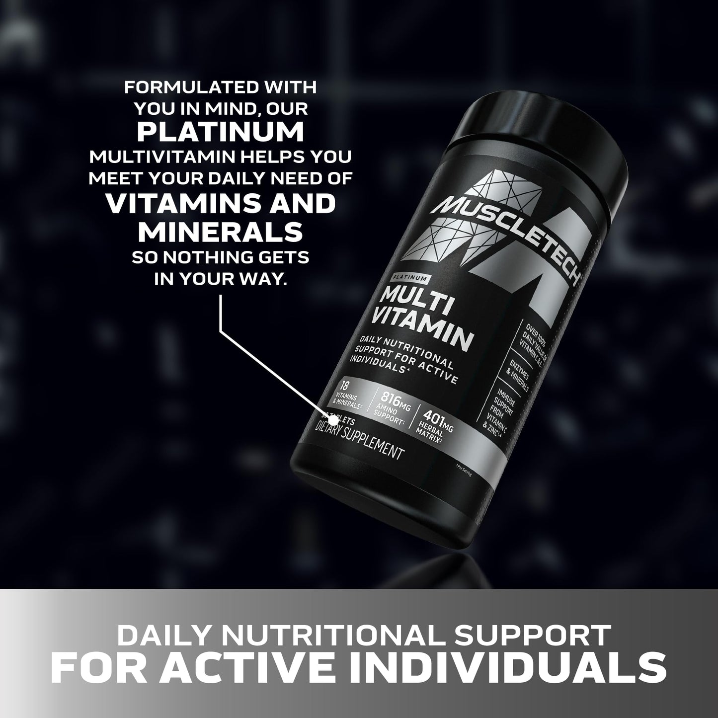 MuscleTech Platinum Multivitamins for Men & Women - Multi - Vitamin Supplement for Immune Support - 18 Vitamins & Minerals, Vitamin A C D E B6 B12 - Daily Workout Supplements for Men - 90 Capsules - Fresh Hearth