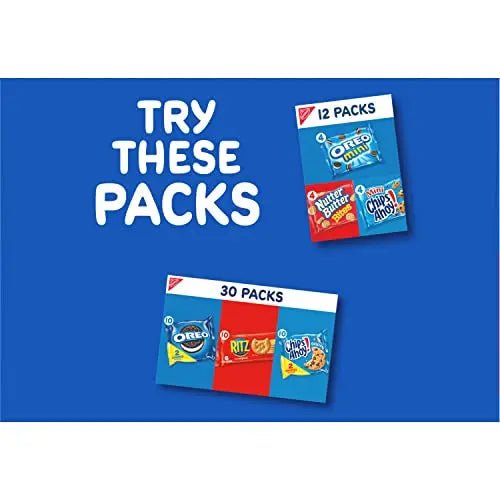 Nabisco Team Favorites Variety Pack, OREO Mini, CHIPS AHOY! Mini, Teddy Grahams Honey & Barnum's Animal Crackers, 30 Snack Packs - Fresh Hearth
