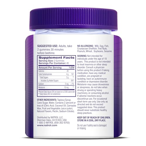 Natrol Melatonin Gummies, Sleep Support, 90 Strawberry - Flavored Adult Melatonin Gummies, 10 mg Sleep Aids for Adults - Fresh Hearth