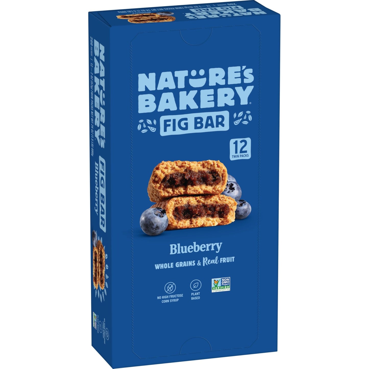 Nature's Bakery Whole Wheat Fig Bars, Blueberry, Real Fruit, Vegan, Non - GMO, Snack bar, Twin packs - 12 count - Fresh Hearth
