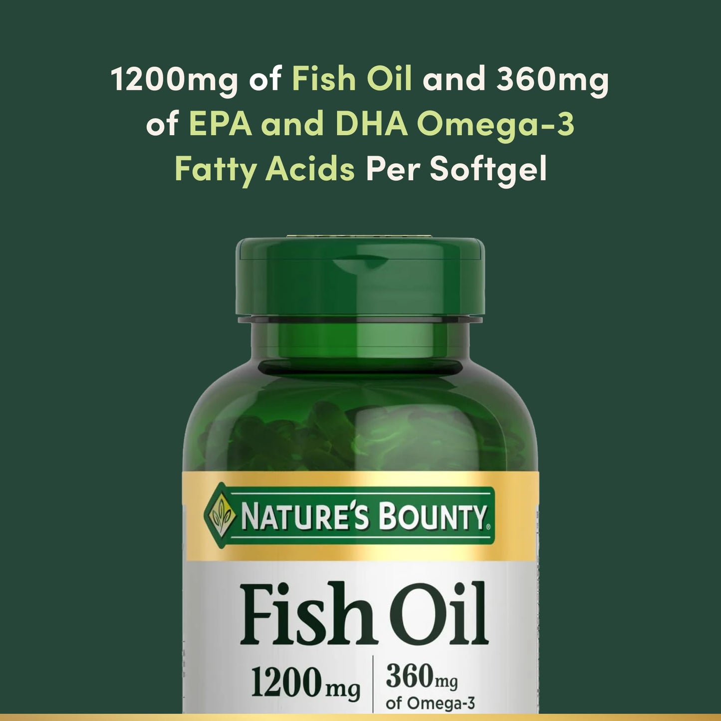 Nature's Bounty Fish Oil Omega 3 Supplements - Supports Heart Health, 1200 Mg Fish Oil, Omega - 3, 200 Softgels (Pack of 1) - Fresh Hearth