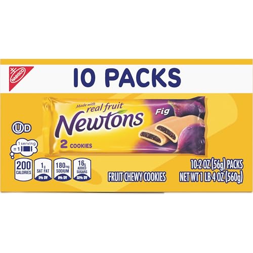 Newtons Fig Bars, Soft Fruit Chewy Cookies, 40 Snack Packs (2 Cookies Per Pack, 4 Boxes) - Fresh Hearth