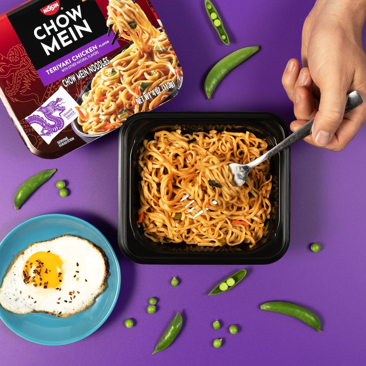 Nissin Chow Mein Noodles, Teriyaki Chicken, 4 Ounce (Pack of 8) - Fresh Hearth