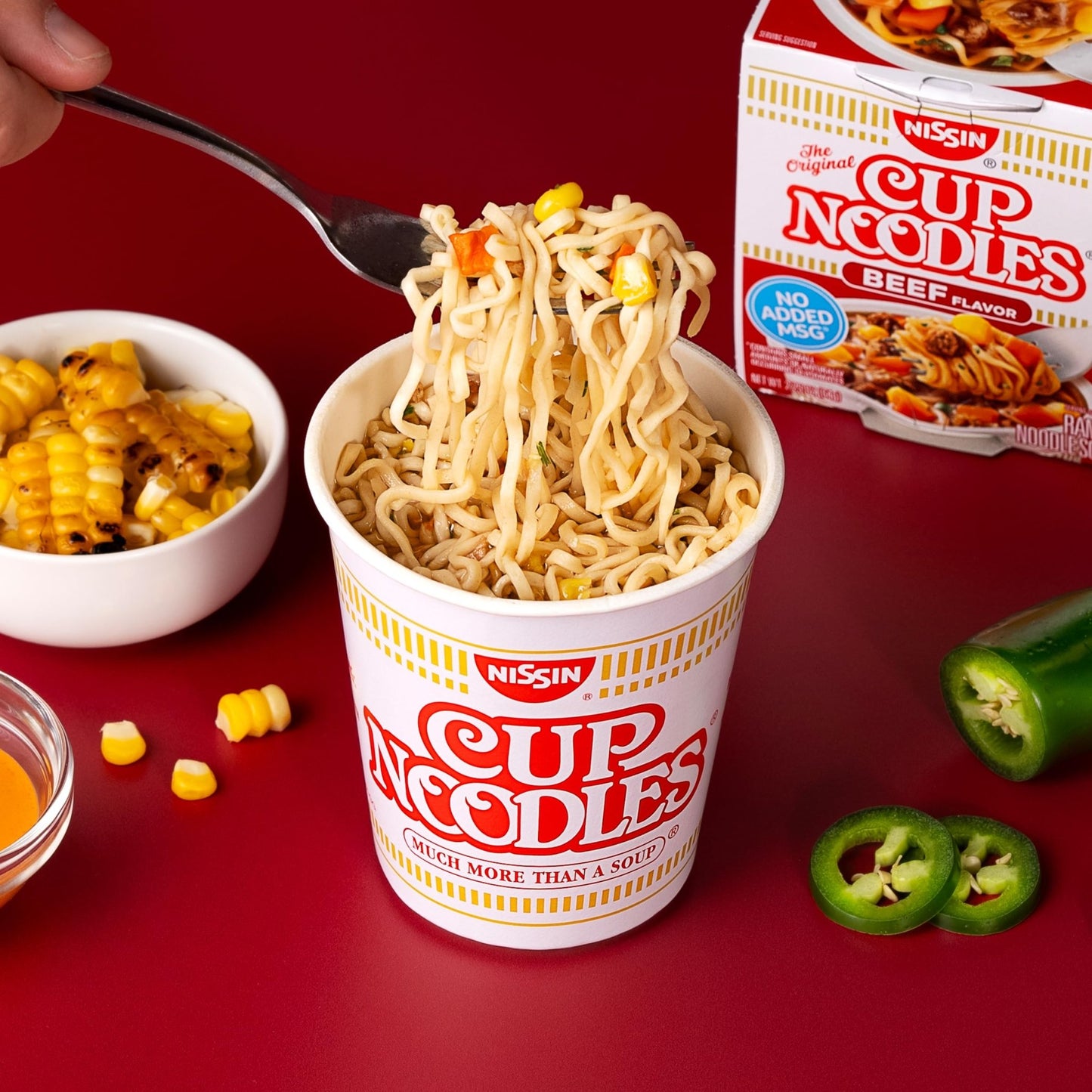Nissin Cup Noodles Soup, Beef Flavor, Microwaveable Paper Cups, Instant Ramen, 2.25 Ounce (Pack of 12) - Fresh Hearth