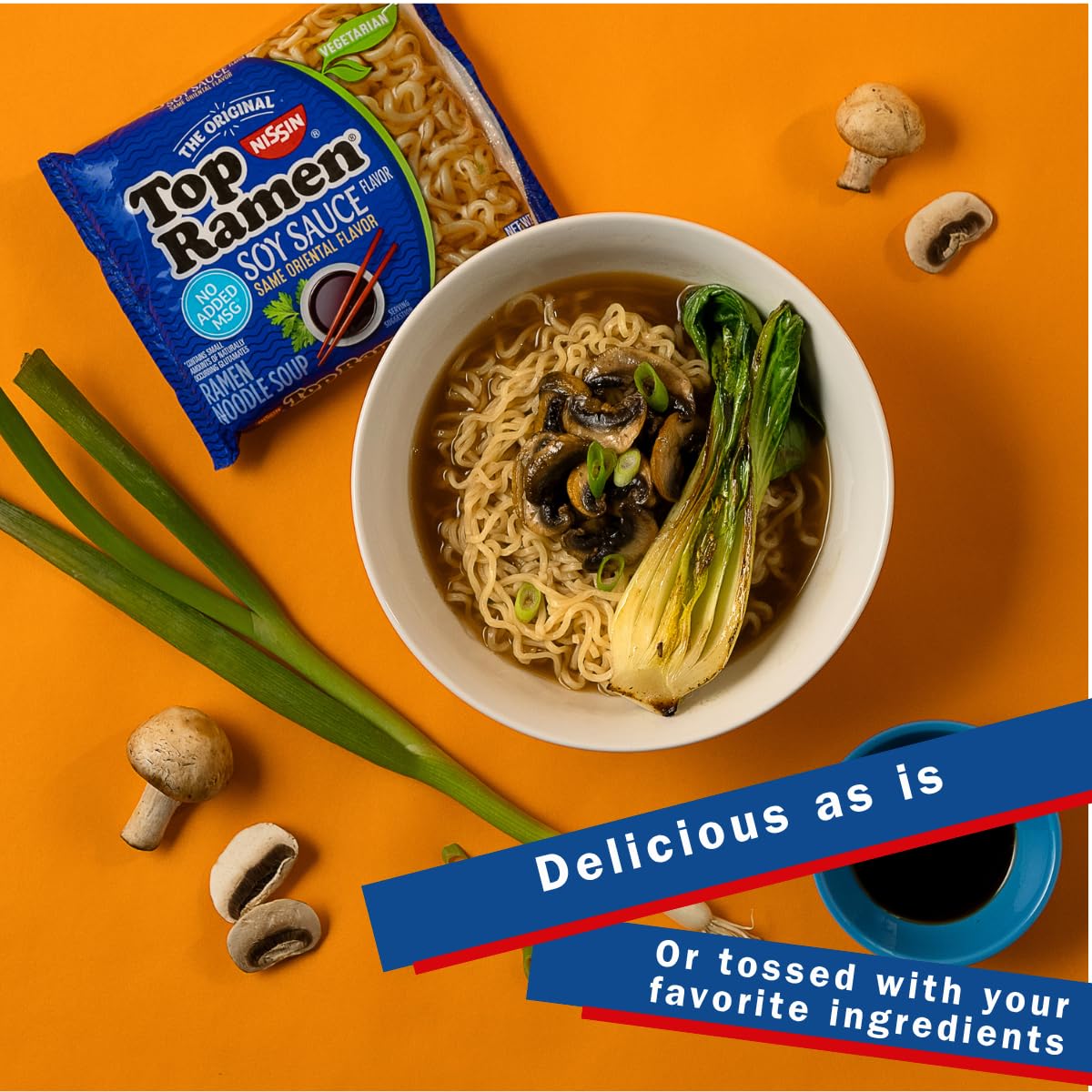 Nissin Top Ramen Noodle Soup, Soy Sauce, 3 Ounce (Pack of 24) - Fresh Hearth
