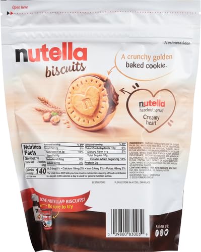 Nutella Biscuits, Hazelnut Spread With Cocoa, Sandwich Cookies, 20 - Count Bag (Pack of 3) - Fresh Hearth
