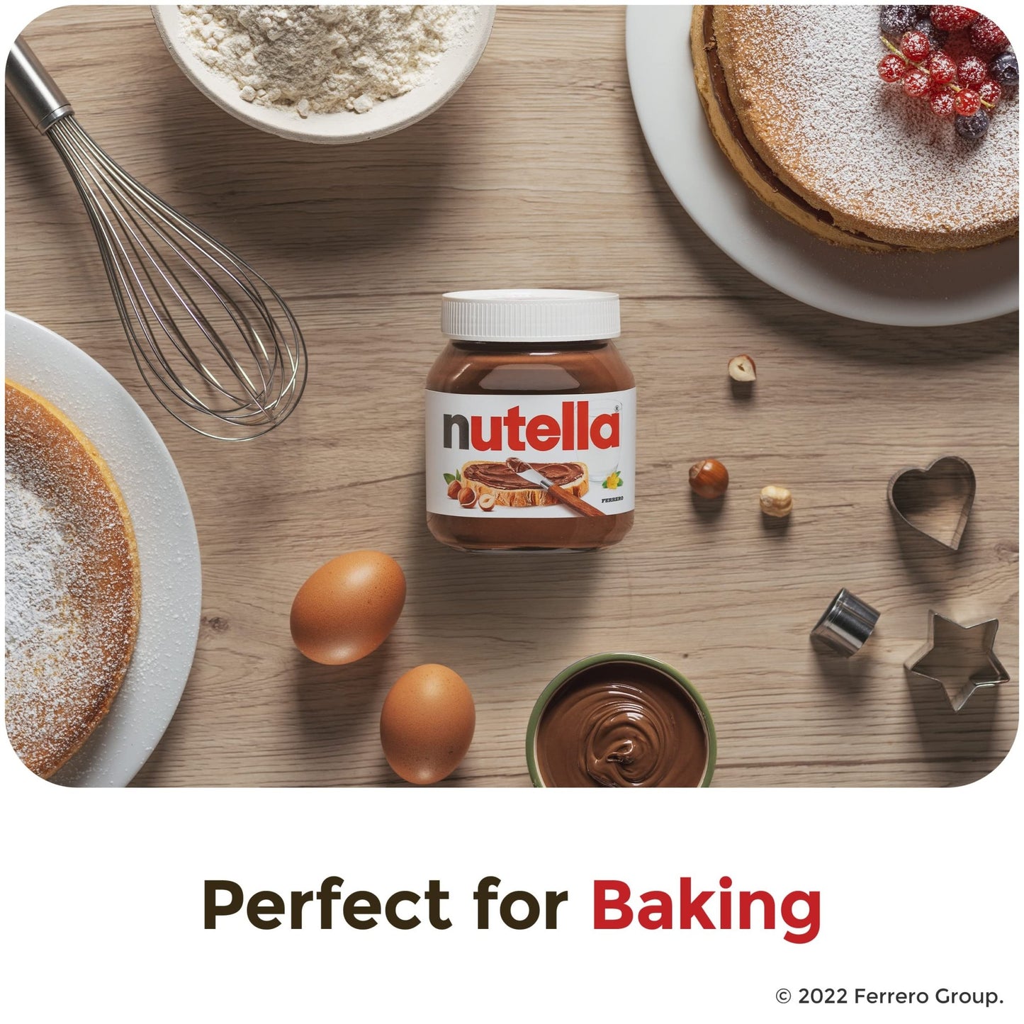 Nutella Hazelnut Spread with Cocoa for Breakfast, Bulk 120 Pack Mini Cups, 0.52 oz Each, Holiday Baking and Desserts - Fresh Hearth