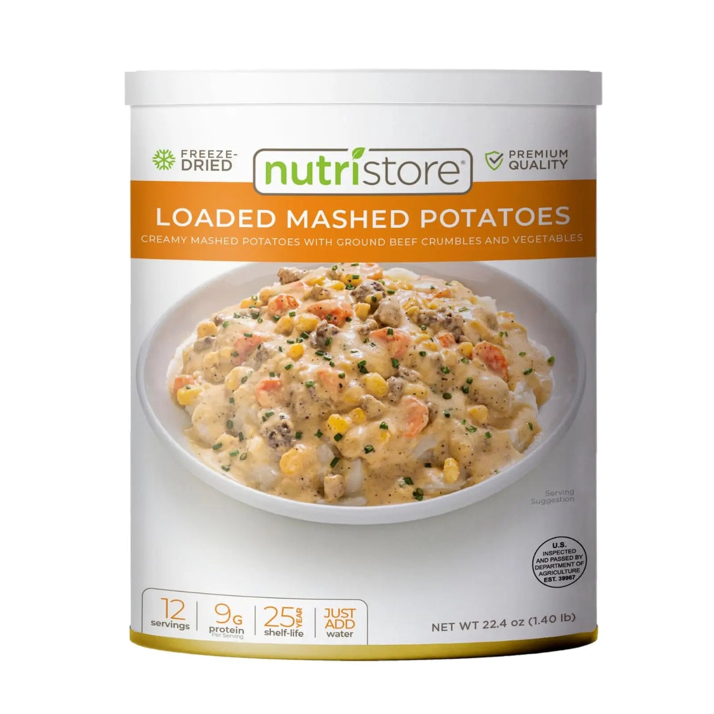 Nutristore Freeze - Dried Loaded Mashed Potatoes | Emergency Survival Bulk Food Storage Meal | Perfect for Everyday Quick Meals and Long - Term Storage | 25 Year Shelf Life | USDA Inspected (1 - Pack) - Fresh Hearth