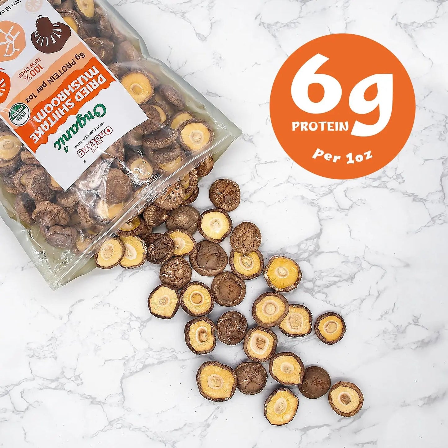 ONETANG Organic Dried Mushrooms, Natural Dried Mushrooms - Premium Flavors |AAA Grade Extra Dry Mushrooms for Soups, Sauces, Pasta and Risotto, Rehydrate Quickly, All Natural & Vegan | 16 Oz - Fresh Hearth