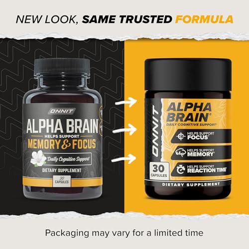 ONNIT Alpha Brain Nootropic Brain Supplement for Men & Women | Memory, Mental Clarity & Cognitive Improvement | Focus Capsules with L - Theanine, Vitamin B6 & Phosphatidylserine (30 Count) - Fresh Hearth