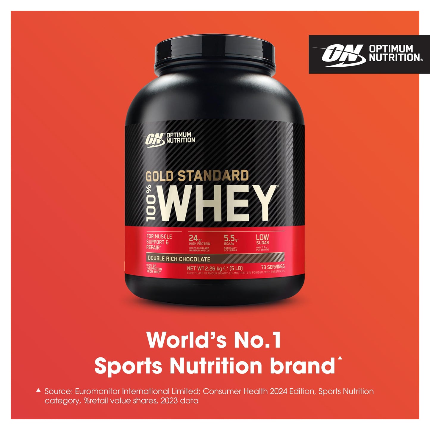 Optimum Nutrition Gold Standard 100% Whey Protein Powder, Double Rich Chocolate, 5 Pound (Packaging May Vary) - Fresh Hearth