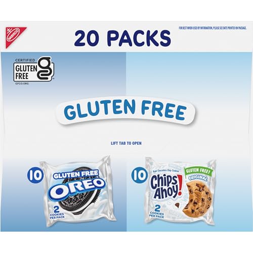 OREO Chocolate Sandwich Cookies & CHIPS AHOY! Chocolate Chip Cookies Gluten Free Cookies Variety Pack, 20 Snack Packs - Fresh Hearth
