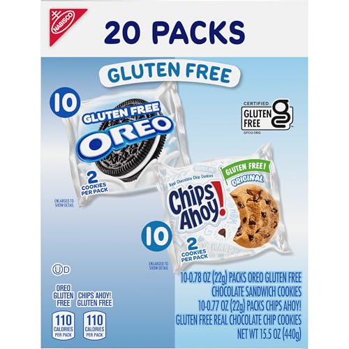 OREO Chocolate Sandwich Cookies & CHIPS AHOY! Chocolate Chip Cookies Gluten Free Cookies Variety Pack, 20 Snack Packs - Fresh Hearth