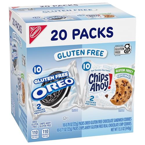 OREO Chocolate Sandwich Cookies & CHIPS AHOY! Chocolate Chip Cookies Gluten Free Cookies Variety Pack, 20 Snack Packs - Fresh Hearth