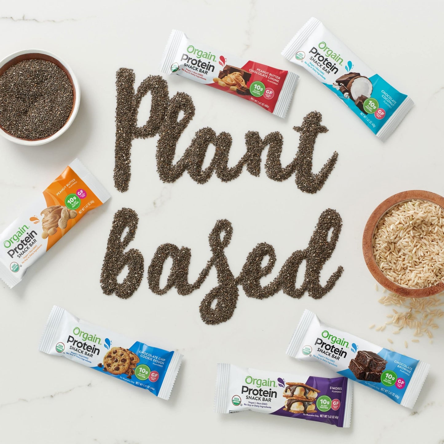 Orgain Organic Vegan Protein Bars, Chocolate Brownie - 10g Plant Based Protein, Low Calorie Healthy Snacks, No Lactose or Soy Ingredients, Gluten Free, Non - GMO - 1.41 Oz (Pack of 12) - Fresh Hearth