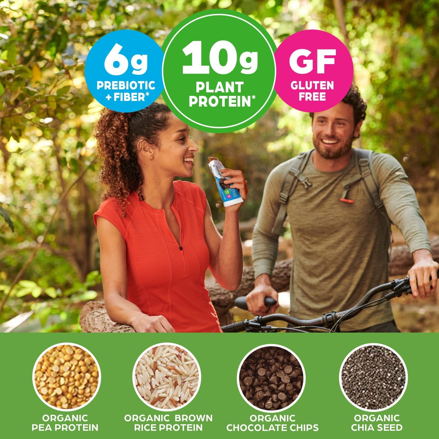 Orgain Organic Vegan Protein Bars, Chocolate Brownie - 10g Plant Based Protein, Low Calorie Healthy Snacks, No Lactose or Soy Ingredients, Gluten Free, Non - GMO - 1.41 Oz (Pack of 12) - Fresh Hearth