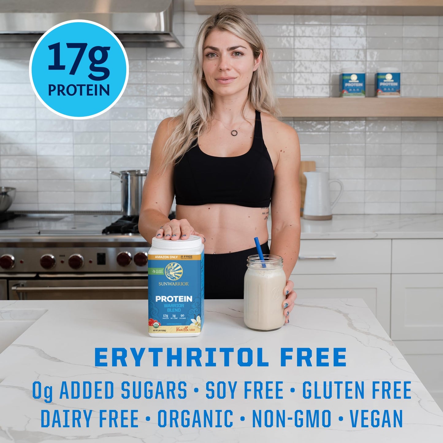 Organic Plant Based Protein Powder | Vegan Organic Protein Powder Vanilla Flavored with BCAA Amino Acids & Hemp Seed Pea Blend | Non - GMO Soy Dairy Filler & Gluten Free (Vanilla, 32 Servings) - Fresh Hearth