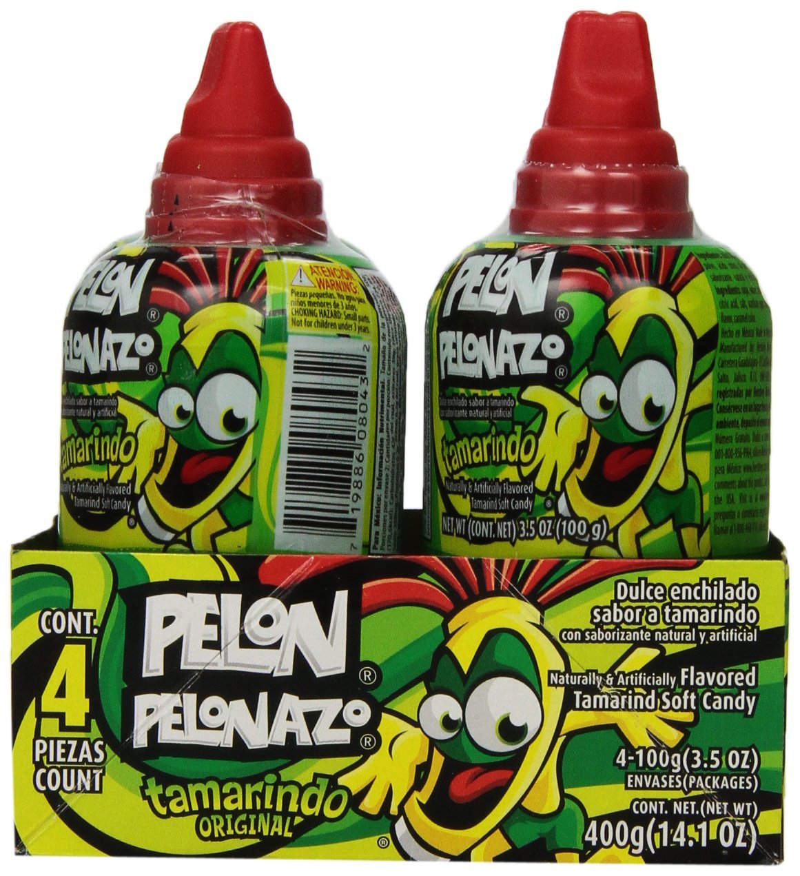 PELONAZO Candy, Tamarind Push - Pops, 14.1 Ounce (Pack of 4) - Fresh Hearth