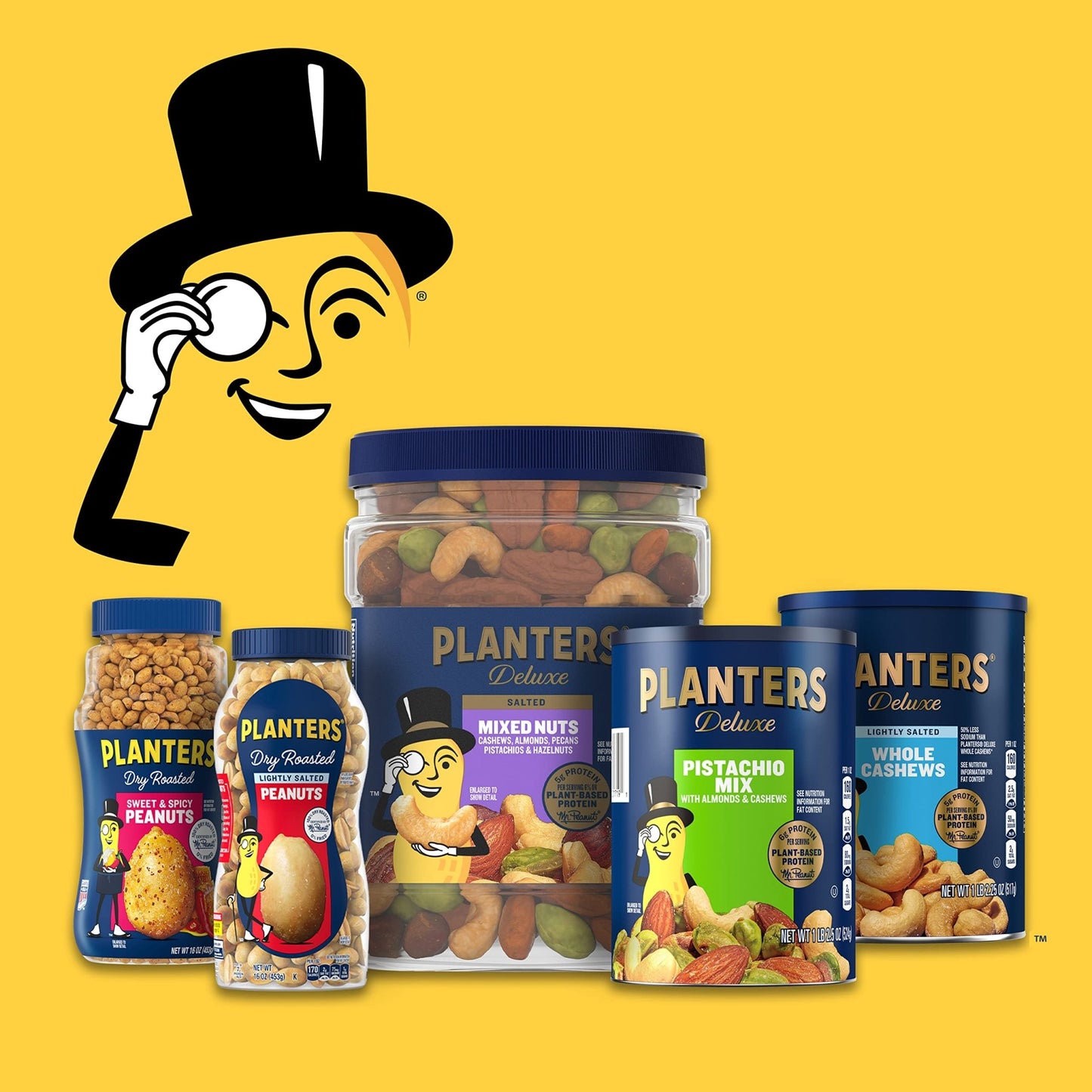 PLANTERS Deluxe Lightly Salted Cashews, Party Snacks, Plant - Based Protein, Quick Snack for Adults, After School Snack, Flavored with Sea Salt, Kosher, 1lb 2.25oz - Fresh Hearth