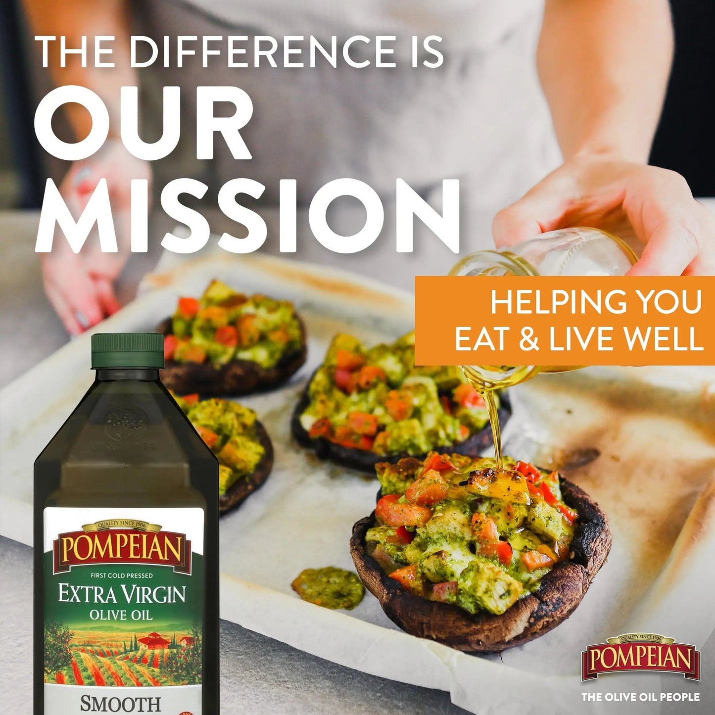 Pompeian Olive Oil Variety Pack - Smooth Extra Virgin Olive Oil, Robust Extra Virgin Olive Oil, Naturally Gluten - Free, Non - Allergenic, Non - GMO, 68 Fl Oz (Pack of 2) - Fresh Hearth