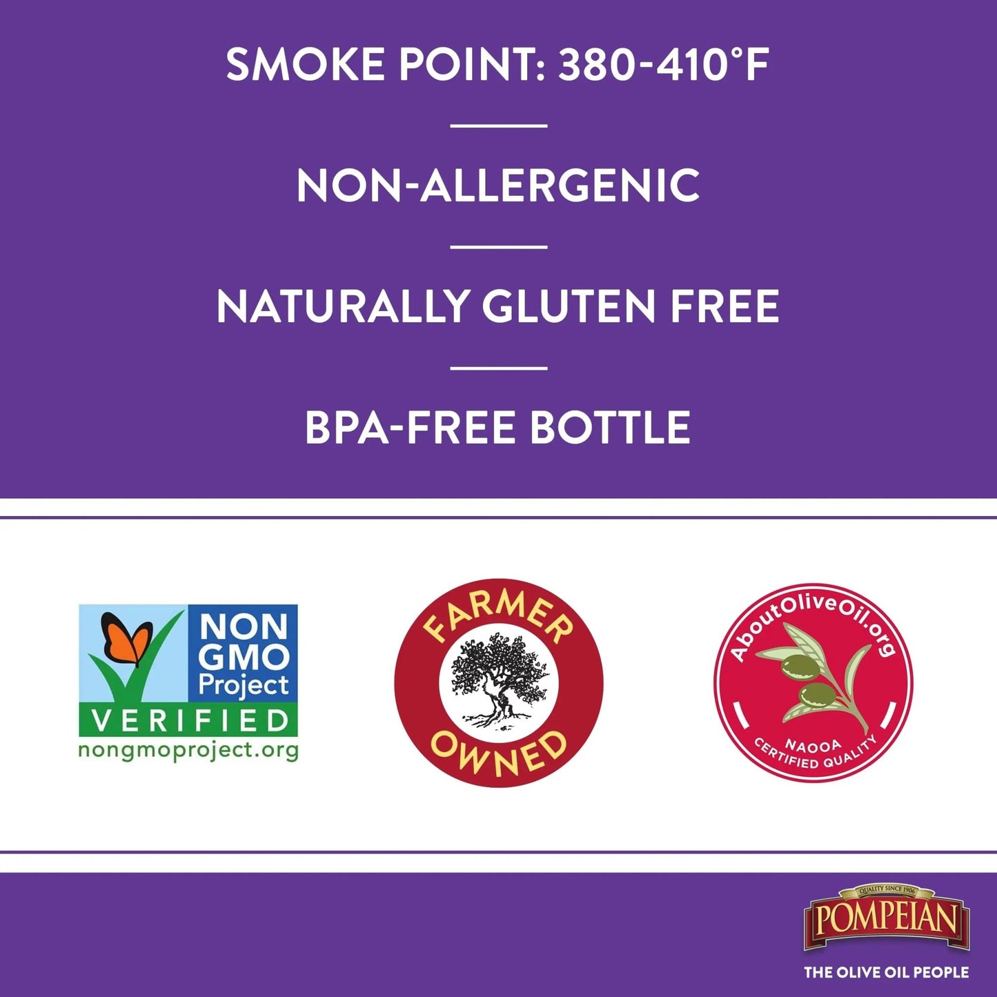 Pompeian Olive Oil Variety Pack - Smooth Extra Virgin Olive Oil, Robust Extra Virgin Olive Oil, Naturally Gluten - Free, Non - Allergenic, Non - GMO, 68 Fl Oz (Pack of 2) - Fresh Hearth