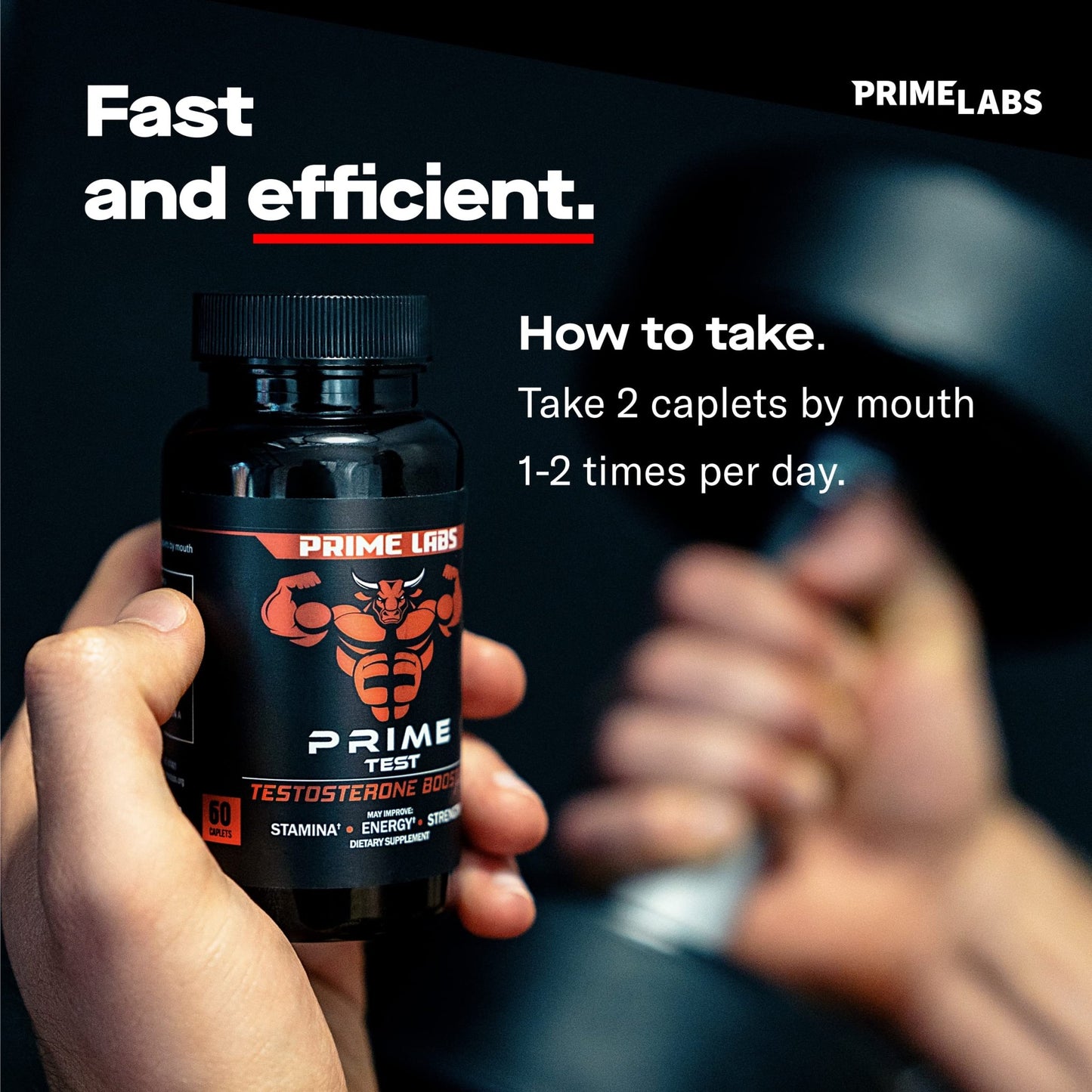 Prime Labs - Men's Testosterone Booster - Stamina, Endurance, & Strength Booster - 60 Caplets - Fresh Hearth