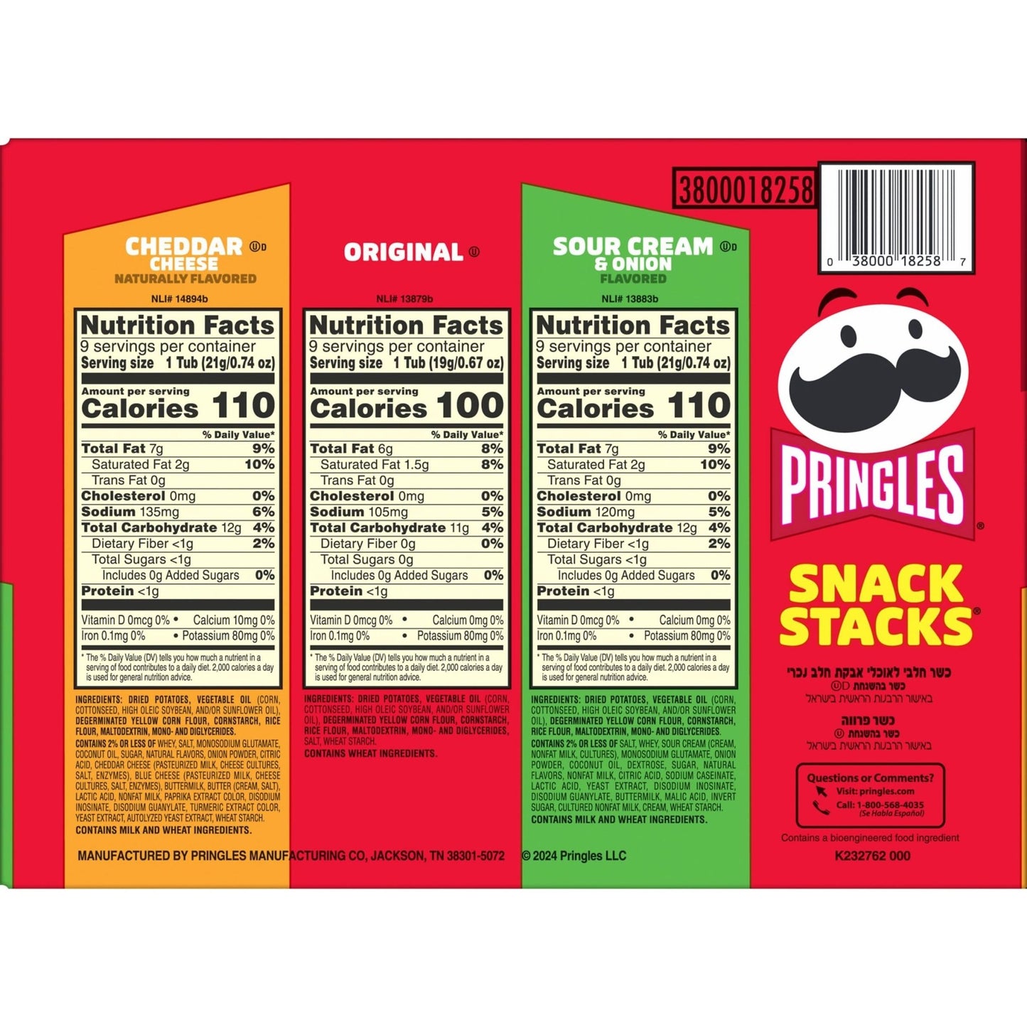 Pringles Potato Crisps Chips, On - the - Go Snacks, Snack Stacks, Variety Pack, 19.3oz Box (27 Cups) - Fresh Hearth