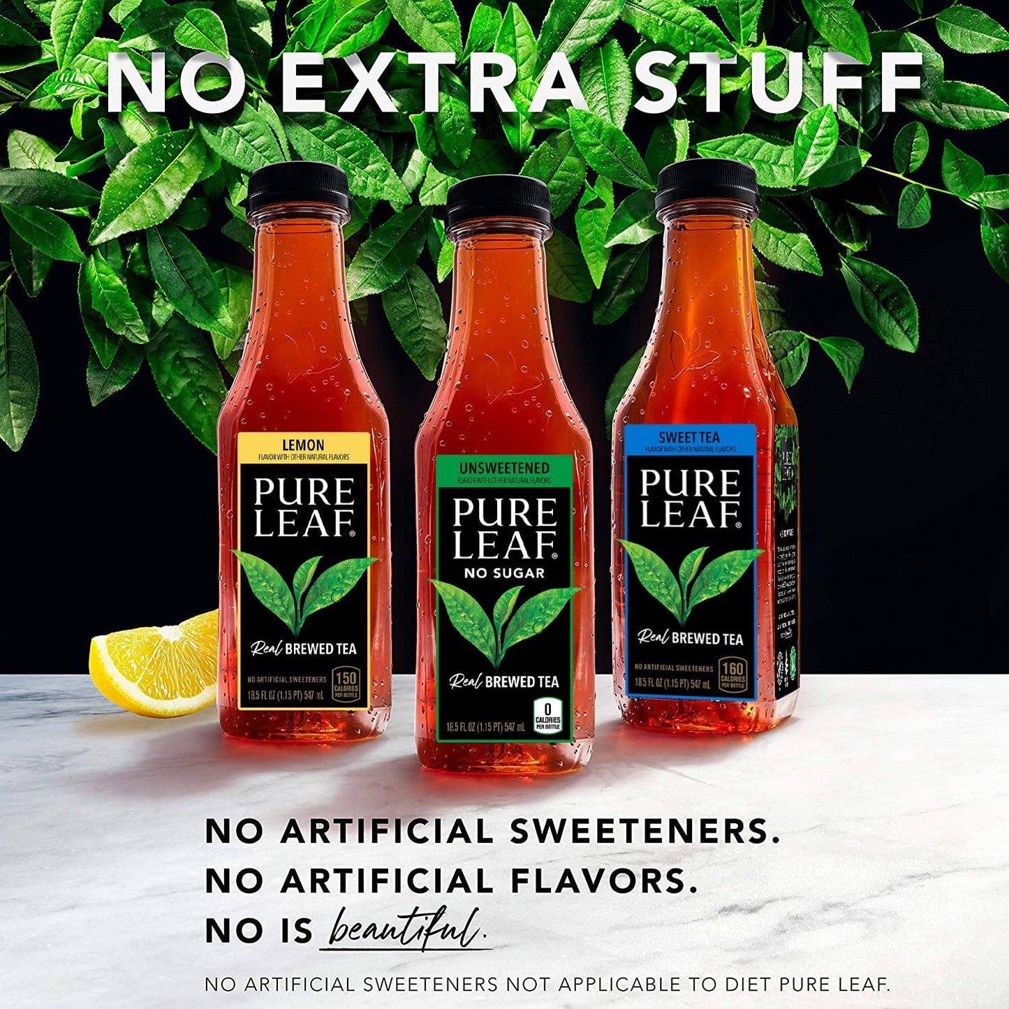 Pure Leaf Iced Tea, Unsweetened 3 Flavor Variety Pack, Zero Sugar & Zero Calories, 18.5 Fl Oz Bottles (Pack of 12) - Fresh Hearth