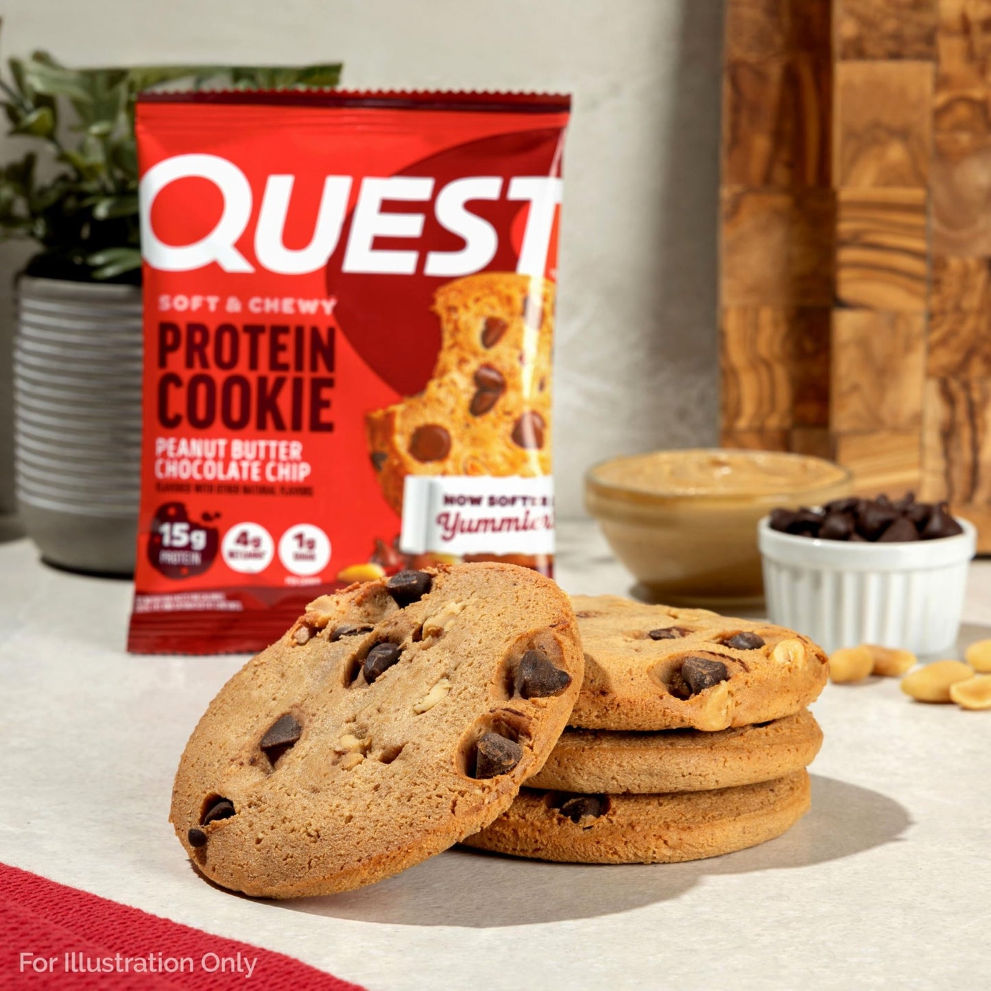 Quest Nutrition Peanut Butter Chocolate Chip High Protein Cookie, Keto Friendly, Low Carb, 24.5 Oz, 12 count (Pack of 1) - Fresh Hearth