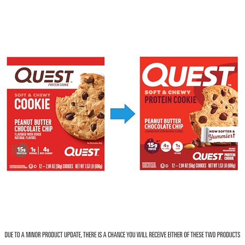 Quest Nutrition Peanut Butter Chocolate Chip High Protein Cookie, Keto Friendly, Low Carb, 24.5 Oz, 12 count (Pack of 1) - Fresh Hearth