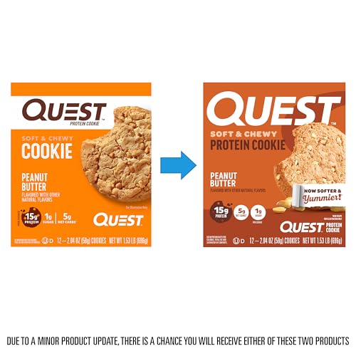 Quest Nutrition Peanut Butter Protein Cookie, 15g Protein, 1g Sugar, 5g Net Carbs, Keto Friendly, High Protein, Low Carb; 12 Count - Fresh Hearth