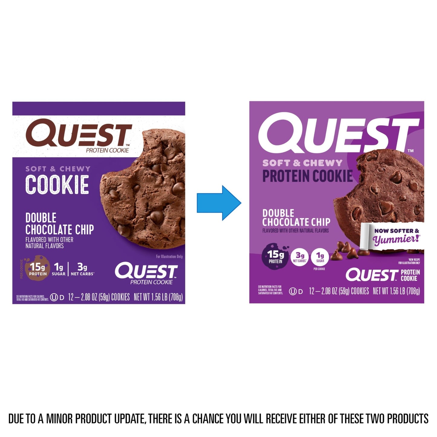 Quest Soft & Chewy Protein Cookie - Double Chocolate Chip (12 Cookies) - Fresh Hearth