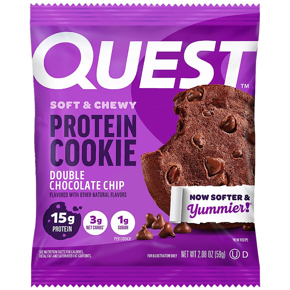 Quest Soft & Chewy Protein Cookie - Double Chocolate Chip (12 Cookies) - Fresh Hearth
