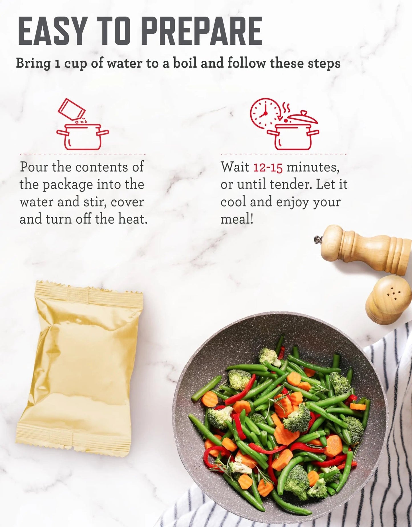 ReadyWise, 120 Servings, Vegetable Bucket, Broccoli, Sweet Corn, Green Beans, Peas, Freeze Dried, 20 Years Shelf Life, Emergency Food - Fresh Hearth