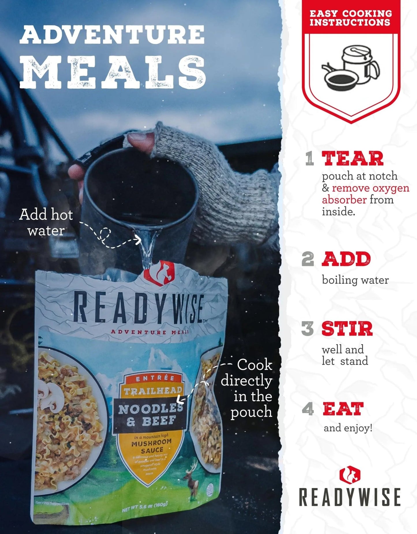 ReadyWise 3 - Day, Emergency Food Supply, 10L Dry Bag with Freeze - Dried Meals for Survival, Camping, Hiking, Disaster Preparedness, Bug Out Gear, Long - Term Storage, and Backpacking Essentials - Fresh Hearth