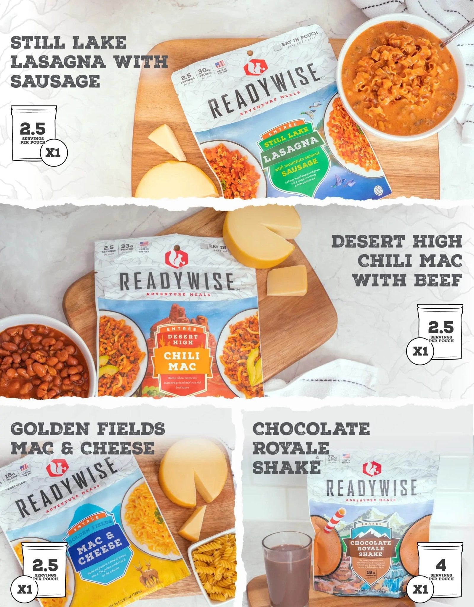 ReadyWise 3 - Day, Emergency Food Supply, 10L Dry Bag with Freeze - Dried Meals for Survival, Camping, Hiking, Disaster Preparedness, Bug Out Gear, Long - Term Storage, and Backpacking Essentials - Fresh Hearth