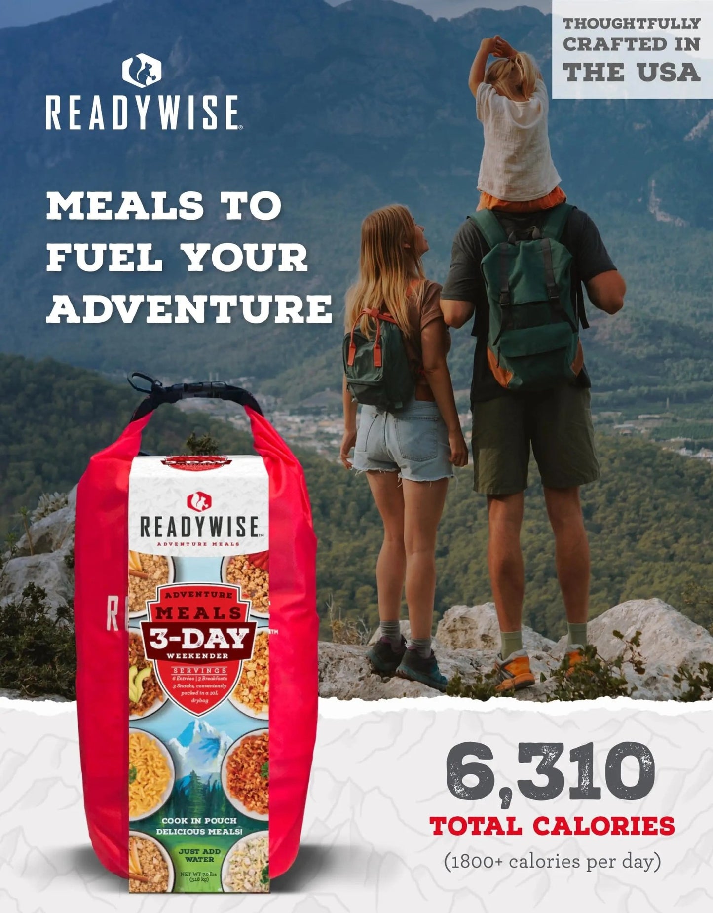 ReadyWise 3 - Day, Emergency Food Supply, 10L Dry Bag with Freeze - Dried Meals for Survival, Camping, Hiking, Disaster Preparedness, Bug Out Gear, Long - Term Storage, and Backpacking Essentials - Fresh Hearth