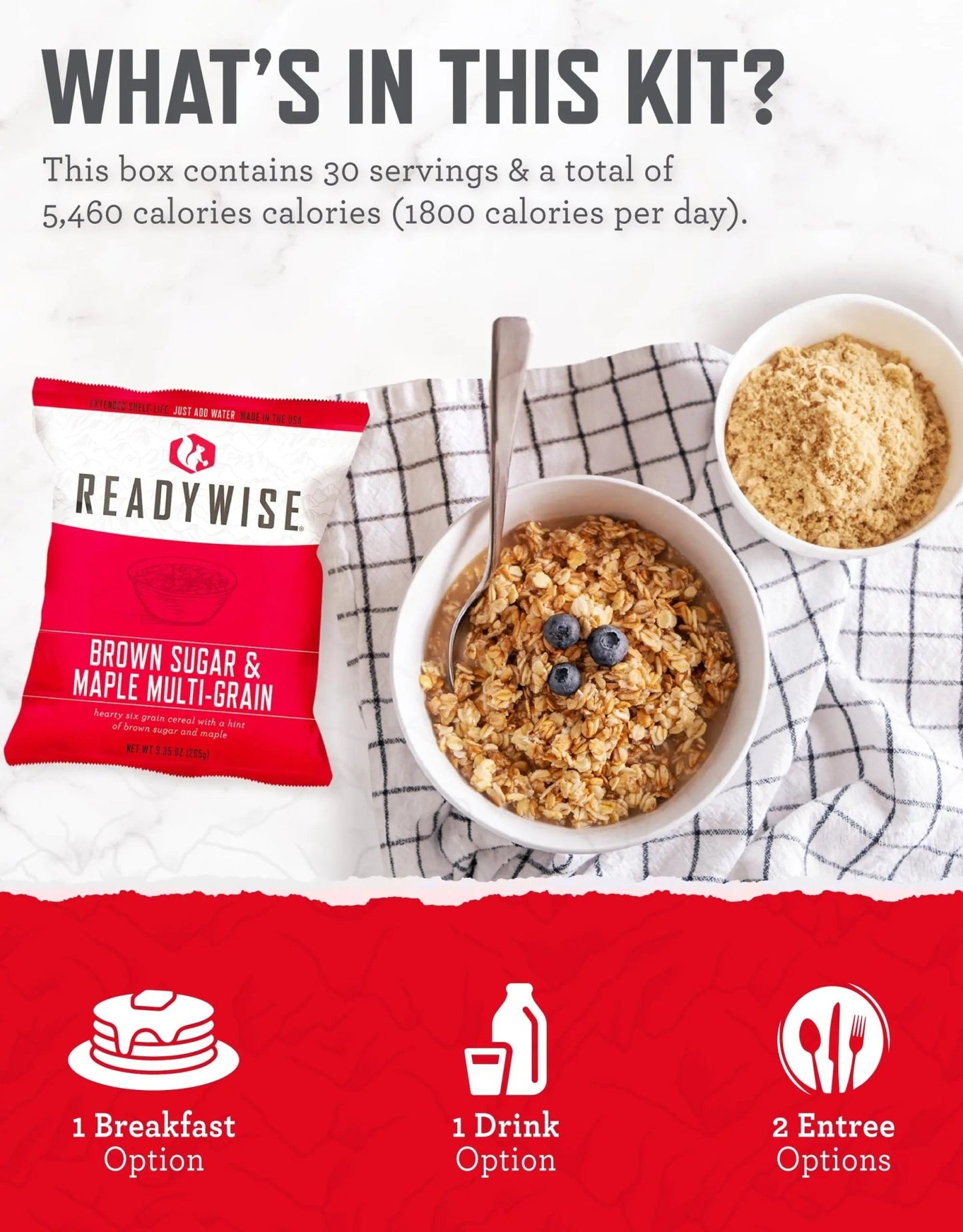READYWISE - 72 Hours, 30 Servings, Emergency Food Supply, MRE, Pre - made, Freeze - Dried, Survival Food, Meal Essentials for, Camping, Hiking, and, Emergencies, Individually Packaged, 25 - Year Shelf Life - Fresh Hearth