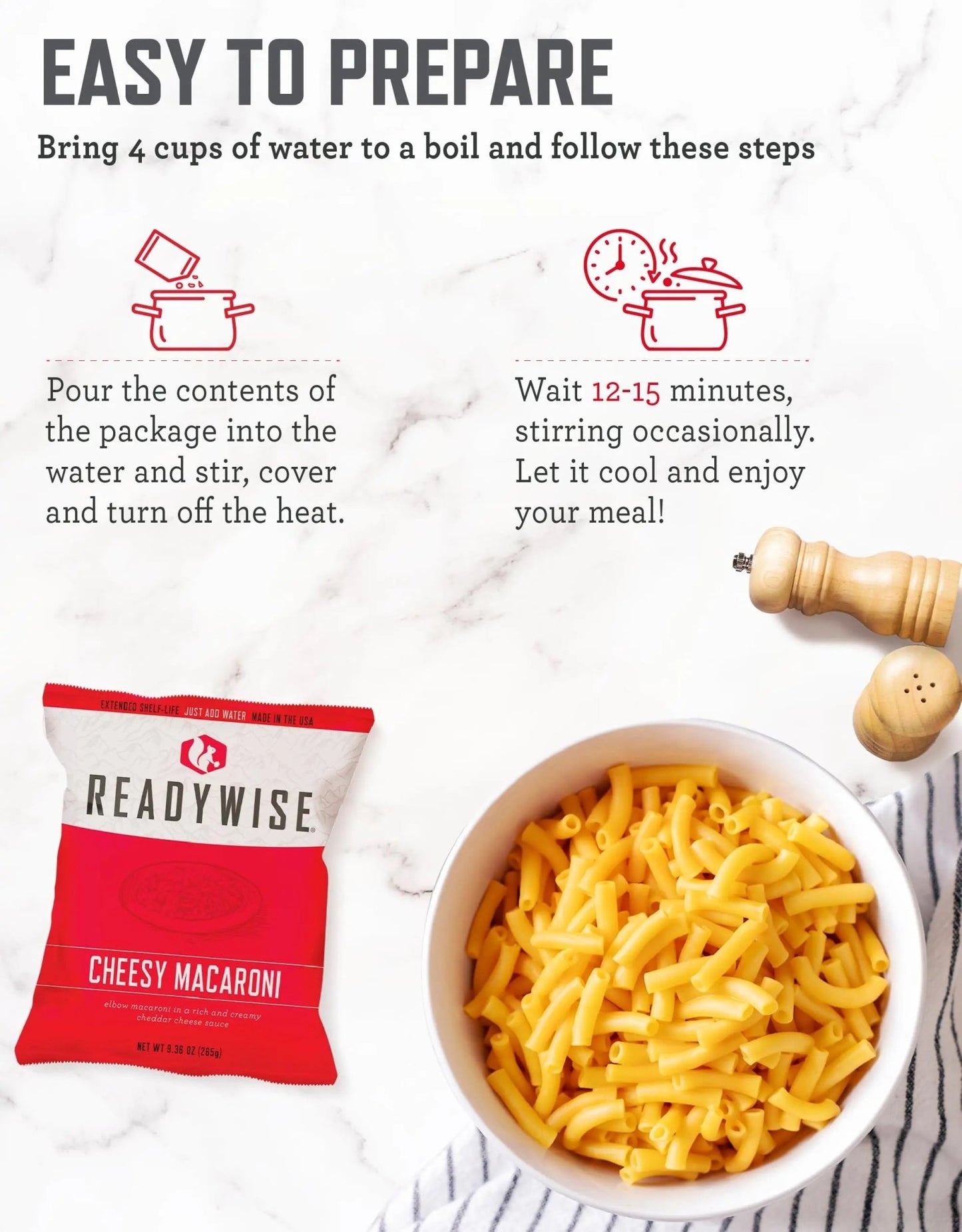READYWISE - Emergency Food Supply, 132 Servings, 1 Bucket, Freeze - Dried, MRE, Survival and Adventure Essentials for Camping, Hiking & Emergencies, Individually Packaged, Up to 25 Year Shelf Life - Fresh Hearth
